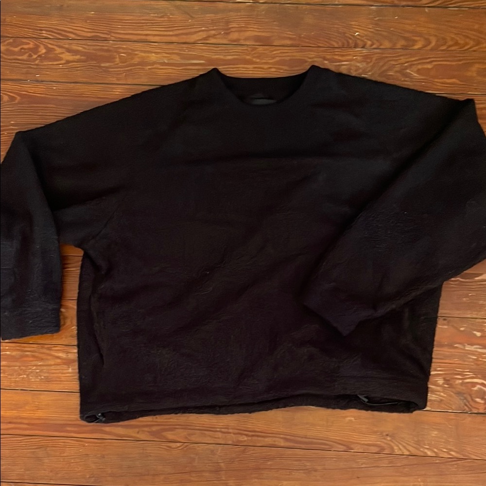 Men's Black Textured Crew